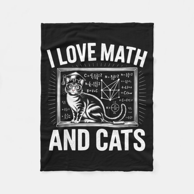 Manta Polar Math Cat Lover Funny Math Teacher I Love Math And  (Anverso)