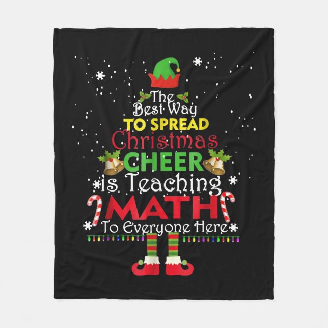 Manta Polar Math Teacher Navidades Shirt Elf Navidades Saludos (Anverso)