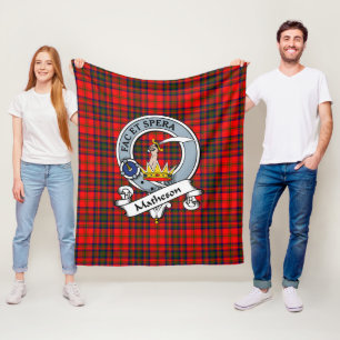 Manta Polar Matheson Clan Red Insignia Tartán Cuadros