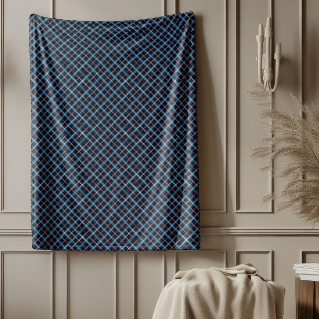 Manta Polar Matrícula clásica de mariscos para decoración esti (Classic Navy Plaid Blanket for Cabin-Style Decor)