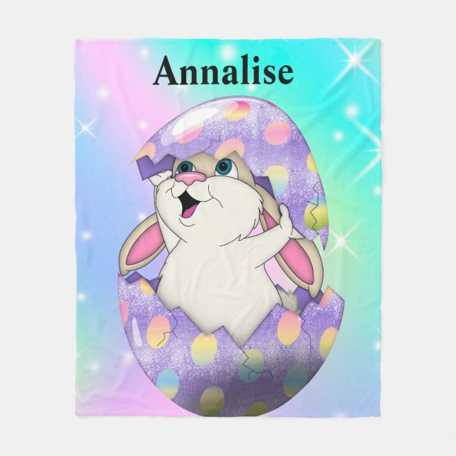 Manta Polar Matrícula con conejo (Anverso)