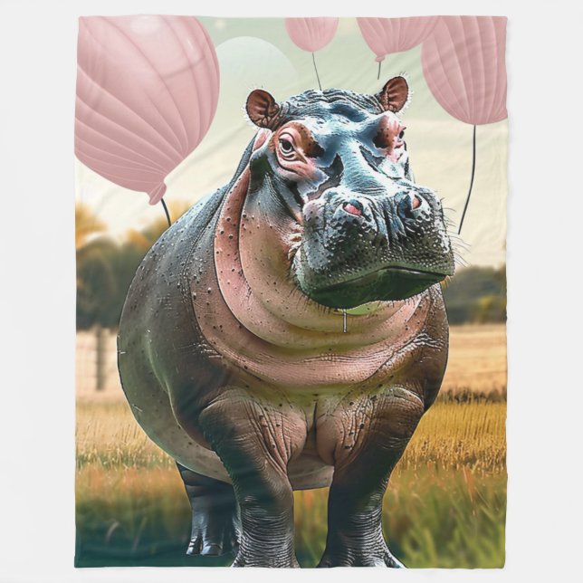 Manta Polar Matrícula Con Hipódromo Y Globos Rosa (Anverso)