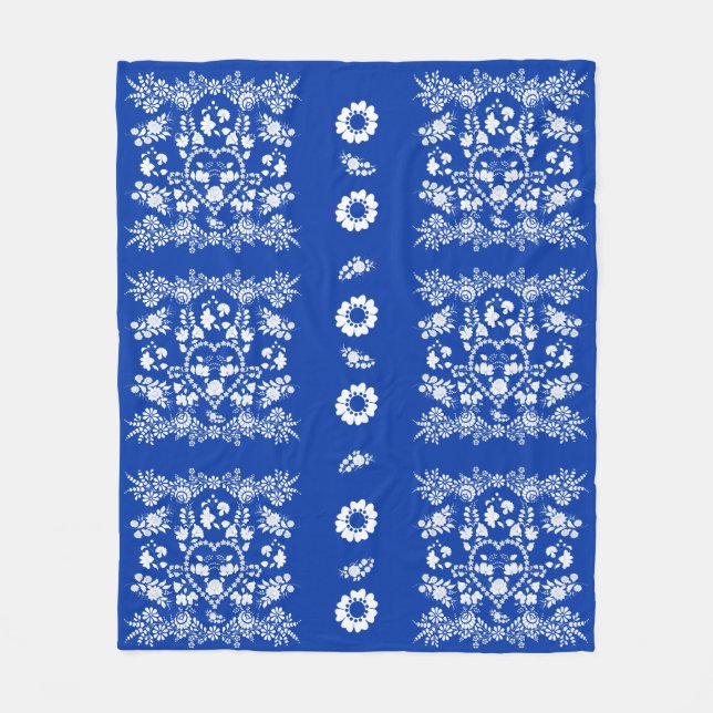 Manta Polar Matrícula de Arte Folclórico Tradicional Europeo (Anverso)