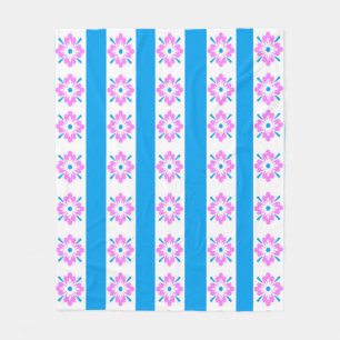 Manta Polar Matrícula de Damasco rosa y Azul
