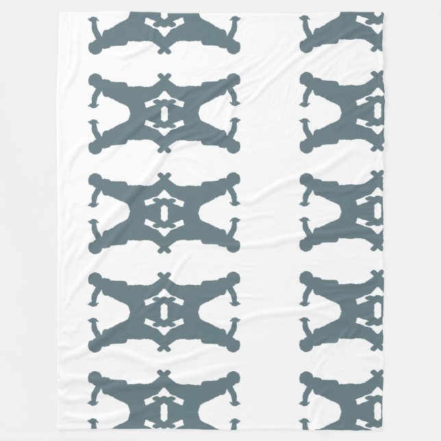 Manta Polar Matrícula De Feldenkrais - Patrón Rolling En Gris (Anverso)