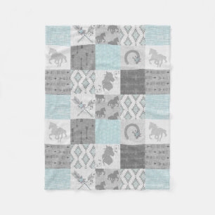 Manta Polar Matrícula de Fleece BoHo de Caballo Salvaje - Aqu