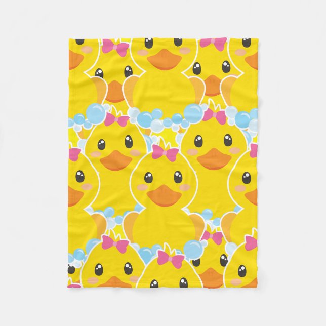 Manta Polar Matrícula de Fleece Ducky PINK BOW (Anverso)