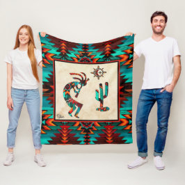 Manta Polar Matrícula de Fleece Kokopelli del Suroeste