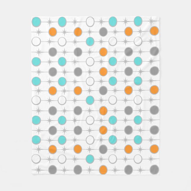 Manta Polar Matrícula de Fleece Retro Dots and Starbursts (Anverso)