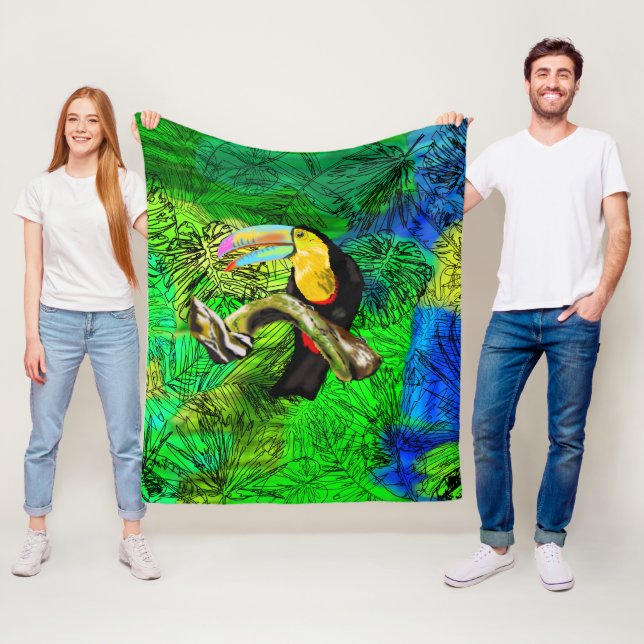 Manta Polar Matrícula de Fleece Toucan Tropical (In situ)