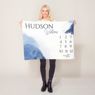 Manta Polar Matrícula de Hito Personalizada Bebé