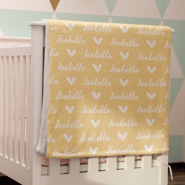 Manta Polar Matrícula de nombre personalizada amarilla con cor (Subido por el creador)