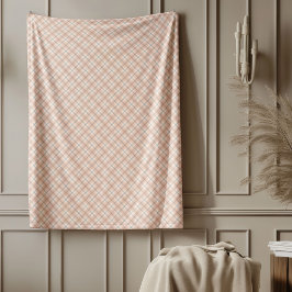 Manta Polar Matrícula de rayas de coral y gris para interiores