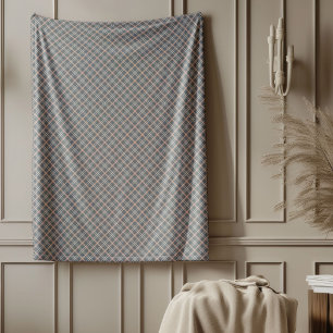 Manta Polar Matrícula de rayas de coral y gris para interiores