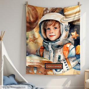 Manta Polar Matrícula espacial personalizada con astronauta pa