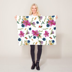 Manta Polar Matrícula Floral Joyeaux Signature