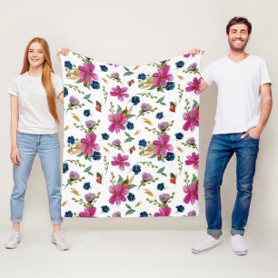 Manta Polar Matrícula Floral Joyeaux Signature