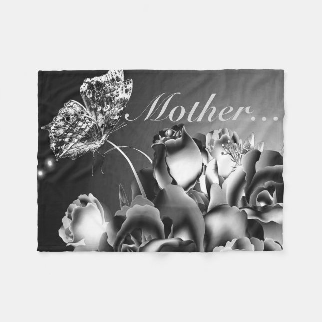 Manta Polar Matrícula/Flores y mariposa (Frente (Horizontal))