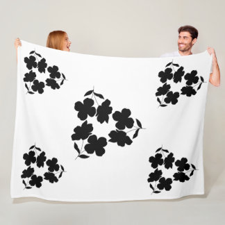 Manta Polar Matrícula minimalista de motivos florales