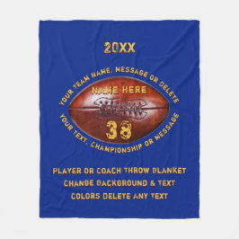 Manta Polar Matrícula personalizada azul y oro