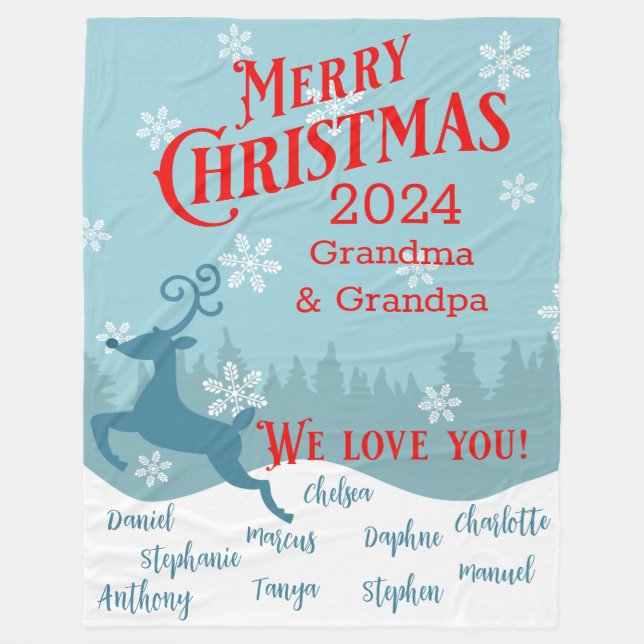 Manta Polar Matrícula personalizada de renos de vacaciones (Anverso)