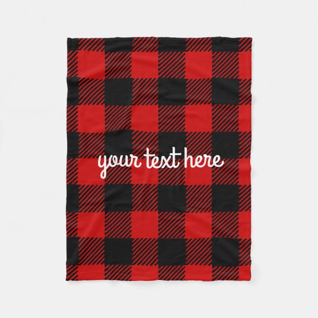 Manta Polar Matrícula roja personalizada de búfalo (Anverso)