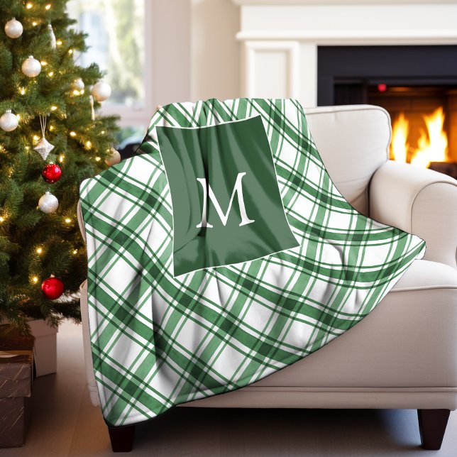 Manta Polar Matrícula verde (Green Plaid Blanket
)