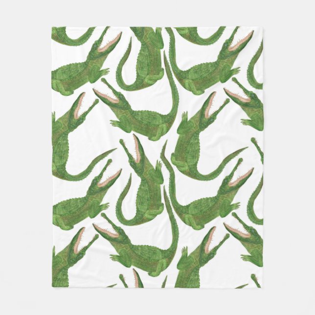 Manta Polar Matriz de agua blanca de cocodrilo (Anverso)