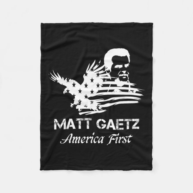 Manta Polar Matt Gaetz Face American Flag Eagle Trump 2024 Est (Anverso)