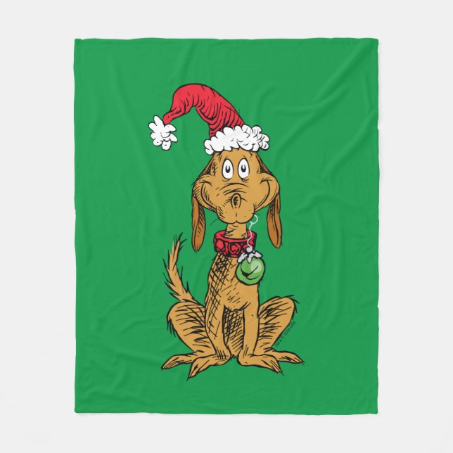 Manta Polar Max el perro con sombrero de Santa (Anverso)