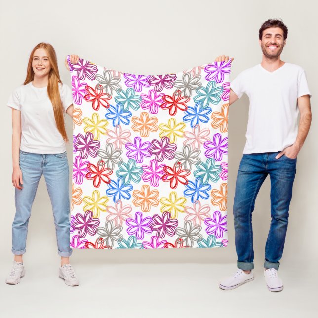 Manta Polar May Flowers Fleece Blanket (In situ)