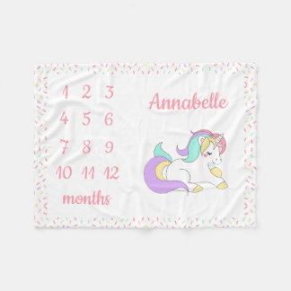 Manta Polar Mazo de rociado de unicornio Moneda de bebé