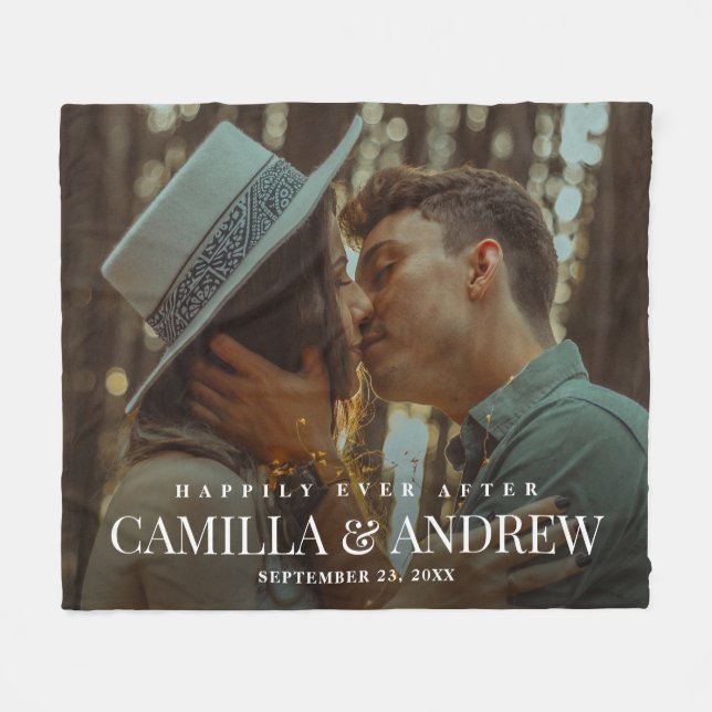 Manta Polar Me alegro de que nunca después de un Boda fotográf (Frente (Horizontal))