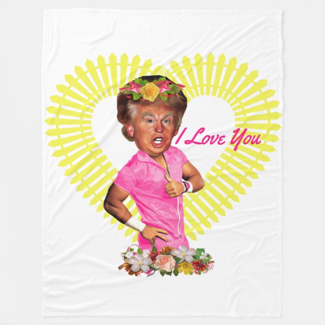 Manta Polar me encanta donald trump blanc (Anverso)