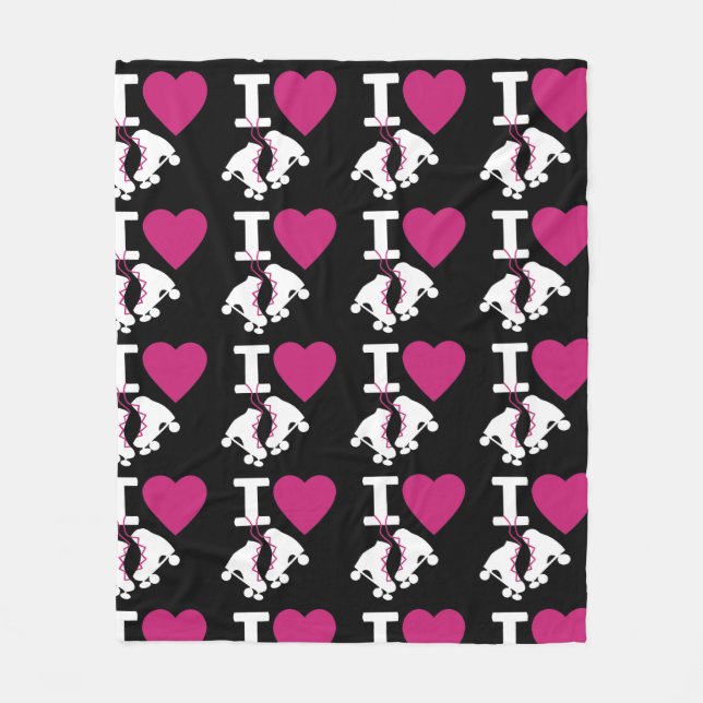 Manta Polar Me encanta el patinaje sobre ruedas (Anverso)