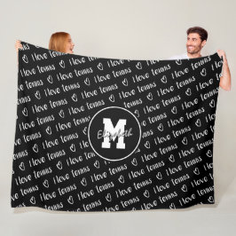 Manta Polar Me encanta el texto del tenis corazones blancos ne