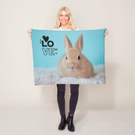 Manta Polar Me encanta mi regalo fotográfico para conejos case