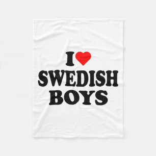 Manta Polar Me encantan los chicos suecos Camiseta I Heart Swe