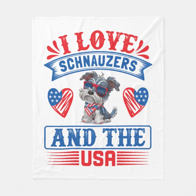 Manta Polar Me encantan Schnauzers y los Estados Unidos (Anverso)