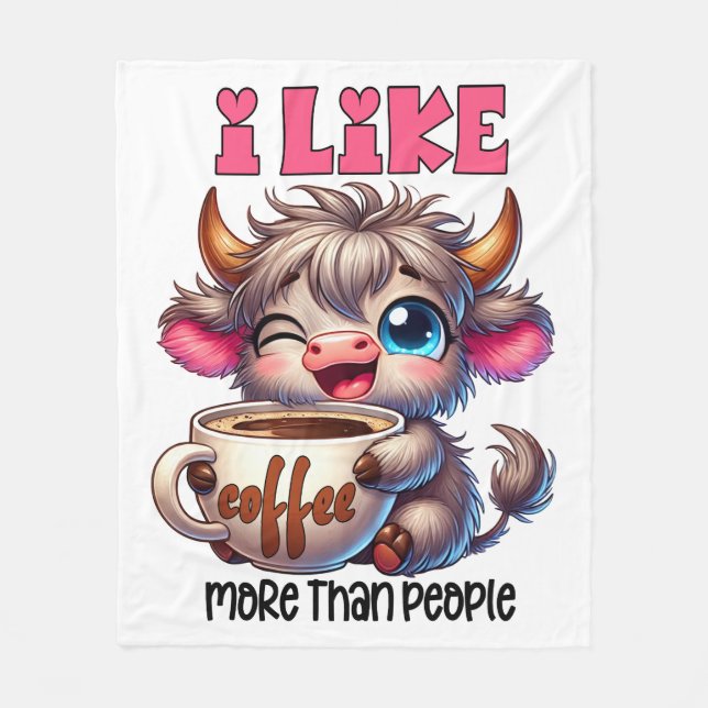 Manta Polar Me Gusta Más el Café que la Gente  (Anverso)