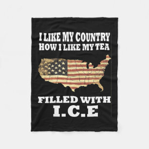 Manta Polar Me gusta mi país como me gusta mi té lleno de yo