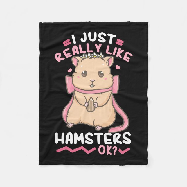 Manta Polar Me Gusta Realmente Hamsters (Anverso)