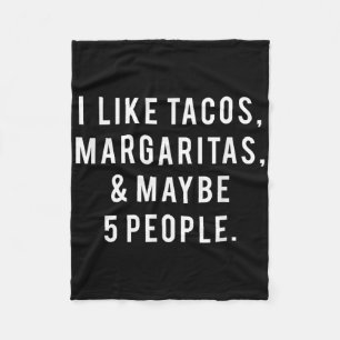 Manta Polar Me Gustan Tacos Margaritas Y 5 Personas El Martes