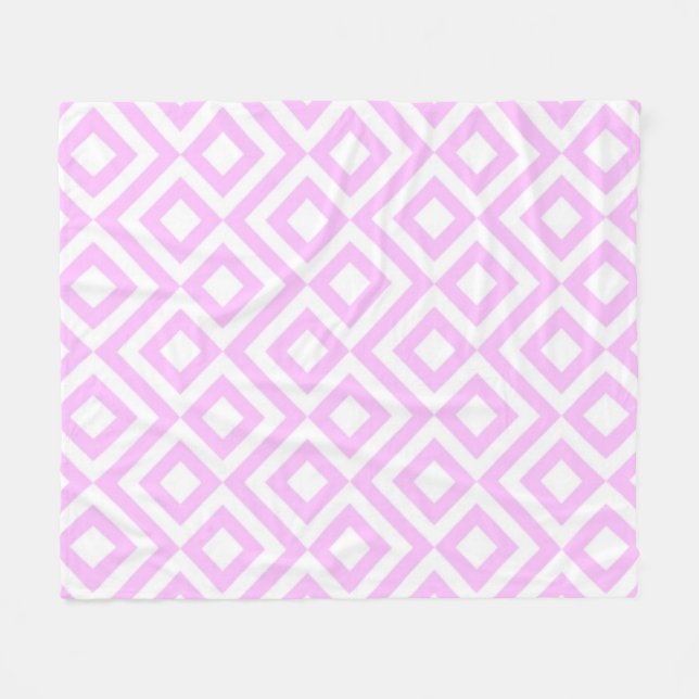 Manta Polar Meander rosa y blanco (Frente (Horizontal))