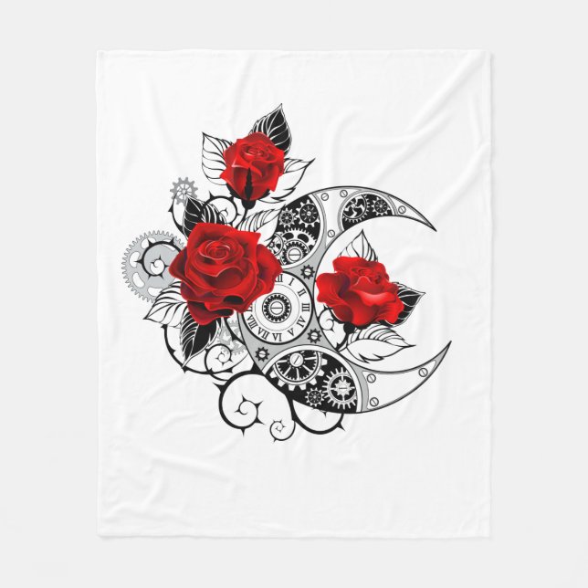 Manta Polar Mechanical Crescent with Red Roses (Anverso)