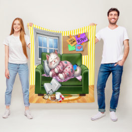 Manta Polar Media, TE AMAMOS BLANQUEADOR GATO