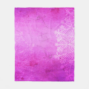Manta Polar Mediación de diseño rosa de Mandala zen