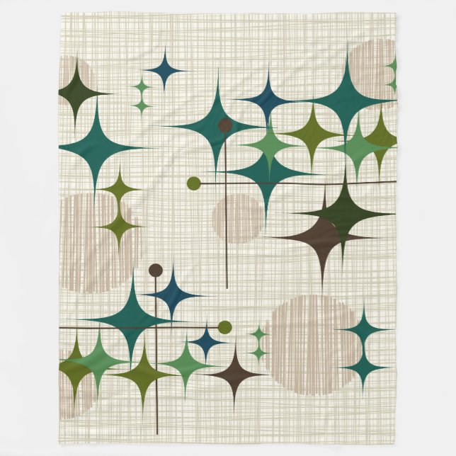 Manta Polar Mediados de siglo Starbursts moderno y globos (Anverso)