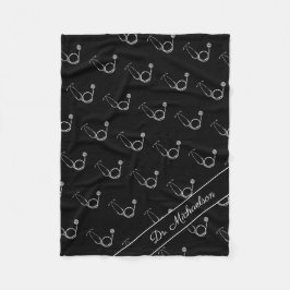 Manta Polar Médica Médico Patrón de estetioscopio Nombre del m