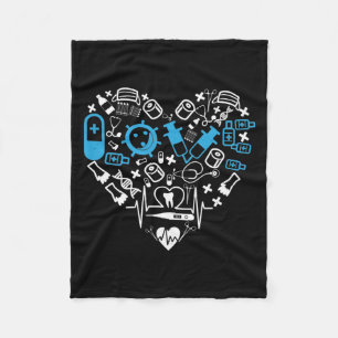Manta Polar Medicina - Corazón De Equipo Médico